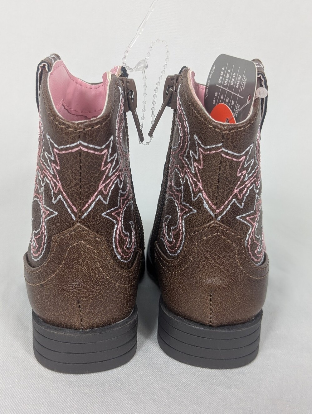 Baby Girls Pink/Brown Western Boots NWT - Picture 4 of 5